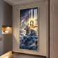 Mahadev With Nandi Glass Finish Vertical Wall Art
