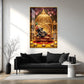 Lord Ganesha Holding A Flute Glass Finish Vertical Wall Art