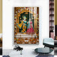 Lord Krishna and Radha Glass Finish Vertical Wall Art