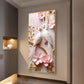 Pink Paradise Pair Glass Finish Vertical Wall Art