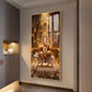 Ganesh Ji With Mushak Glass Finish Vertical Wall Art