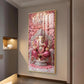 Divine Lord Ganesh Glass Finish Vertical Wall Art