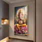 Lord Ganesh Ji Glass Finish Vertical Wall Art