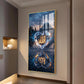 Islamic Allah Name With Heart Glass Finish Vertical Wall Art