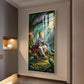 Shree Krishna With Flute Glass Finish Vertical Wall Art