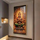 Hindu God Hanuman Ji Glass Finish Vertical Wall Art