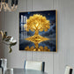 Divine Tree Kalpavriksha Glass Finish Square Wall Art