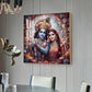 Divine Shri Radha Krishna Glass Finish Square Wall Art