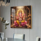 Ganapathi Glass Finish Square Wall Art