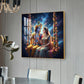 God Radha Krishna Glass Finish Square Wall Art