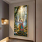 Beautiful Radha Krishna Divine Love Glass Finish Vertical Wall Art