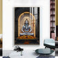 Lord Shiva In A Meditative Pose Glass Finish Vertical Wall Art
