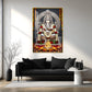Hindu Deity Lord Ganesha Glass Finish Vertical Wall Art