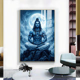 Divine Shiv Ji Glass Finish Vertical Wall Art