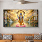 Lord Vishnu Glass Finish Horizontal Wall Art