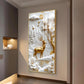Floral Fawn Delight Glass Finish Vertical Wall Art