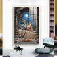 Hindu Deities Radha & Krishna Glass Finish Vertical Wall Art