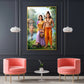 Lord Ram Siya With Lakshman Glass Finish Vertical Wall Art