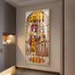 Divine Radha and Krishna Glass Finish Vertical Wall Art