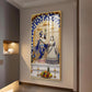Deities Radha & Krishna Glass Finish Vertical Wall Art