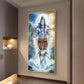 Shiv Parvati Glass Finish Vertical Wall Art