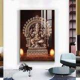 Divine Ganpati Bappa Glass Finish Vertical Wall Art