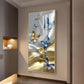 Radiant Butterfly Dance Glass Finish Vertical Wall Art