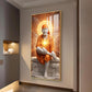 Sai Baba's Grace Glass Finish Vertical Wall Art