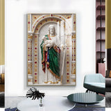 DIvine God jesus Glass Finish Vertical Wall Art