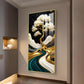 Golden Serenity Tree Glass Finish Vertical Wall Art