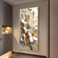 Pure Elegance Flora Glass Finish Vertical Wall Art