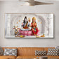 Lord Shiva & Goddess Parvati Glass Finish Horizontal Wall Art