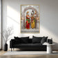Lord Shiva & Goddess Parvati Glass Finish Vertical Wall Art