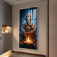Divine Shree Ganesh Ji Glass Finish Vertical Wall Art