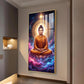 Lord Gautam Buddha Glass Finish Vertical Wall Art