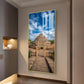 The Sanchi Stupa Glass Finish Vertical Wall Art