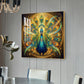 Style Peacock Glass Finish Square Wall Art