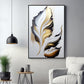 Luxe Leaf Art Glass Finish Vertical Wall Art